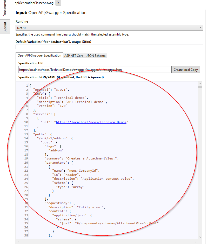 Swagger Specification JSON